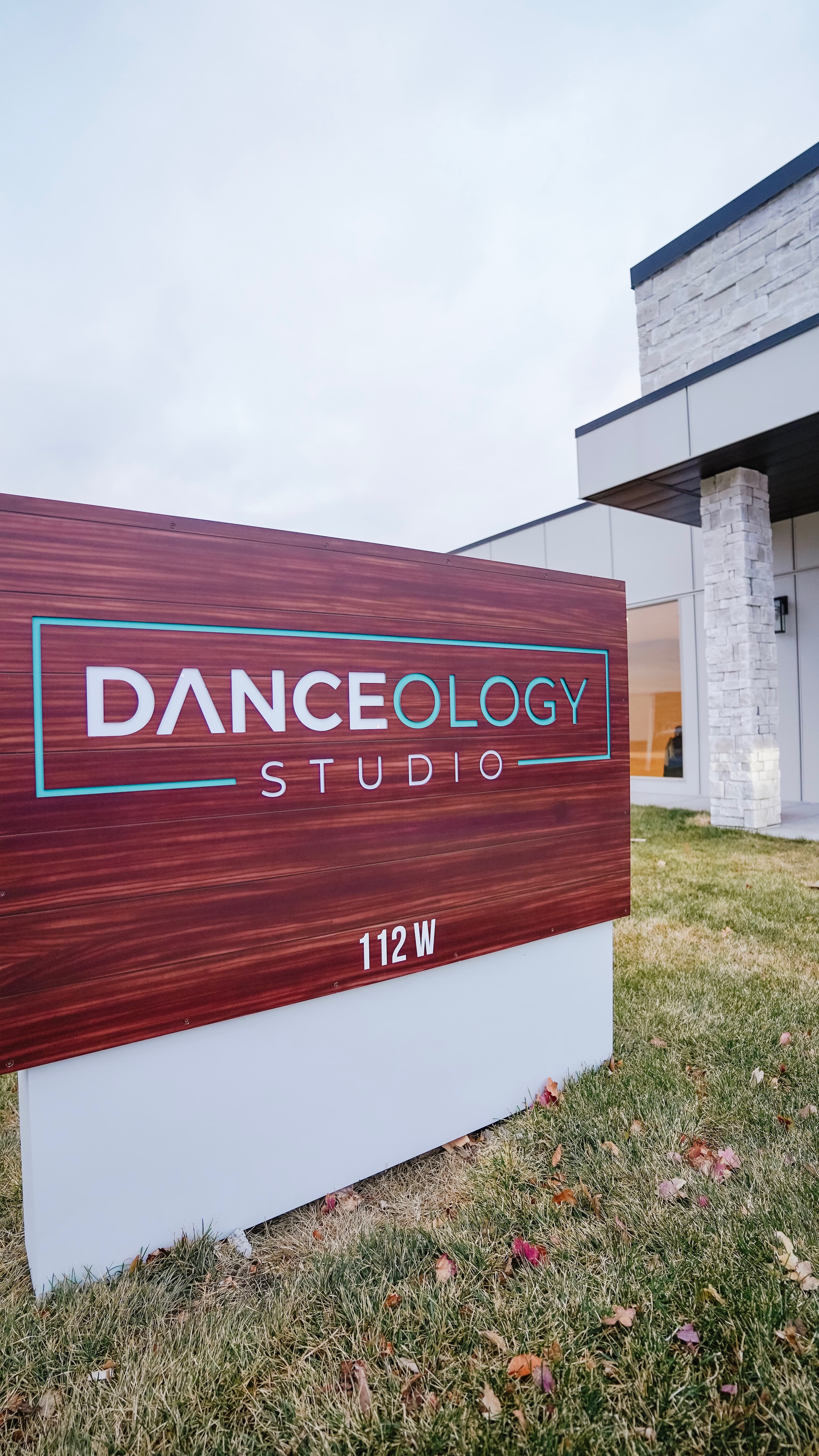 Danceology Studio exterior sign.